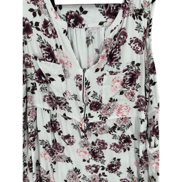 Torrid Womens Size 3 Floral Tank Top Knee Length Dress With Pockets Zip Floral - Picture 4 of 7